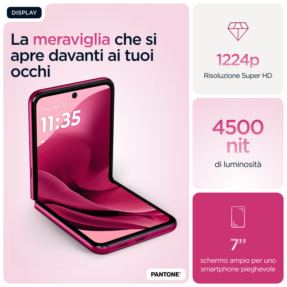 Motorola razr 60 ultra Smartphone Pieghevole 5G 512GB Rosa Android 15 Doppia SIM