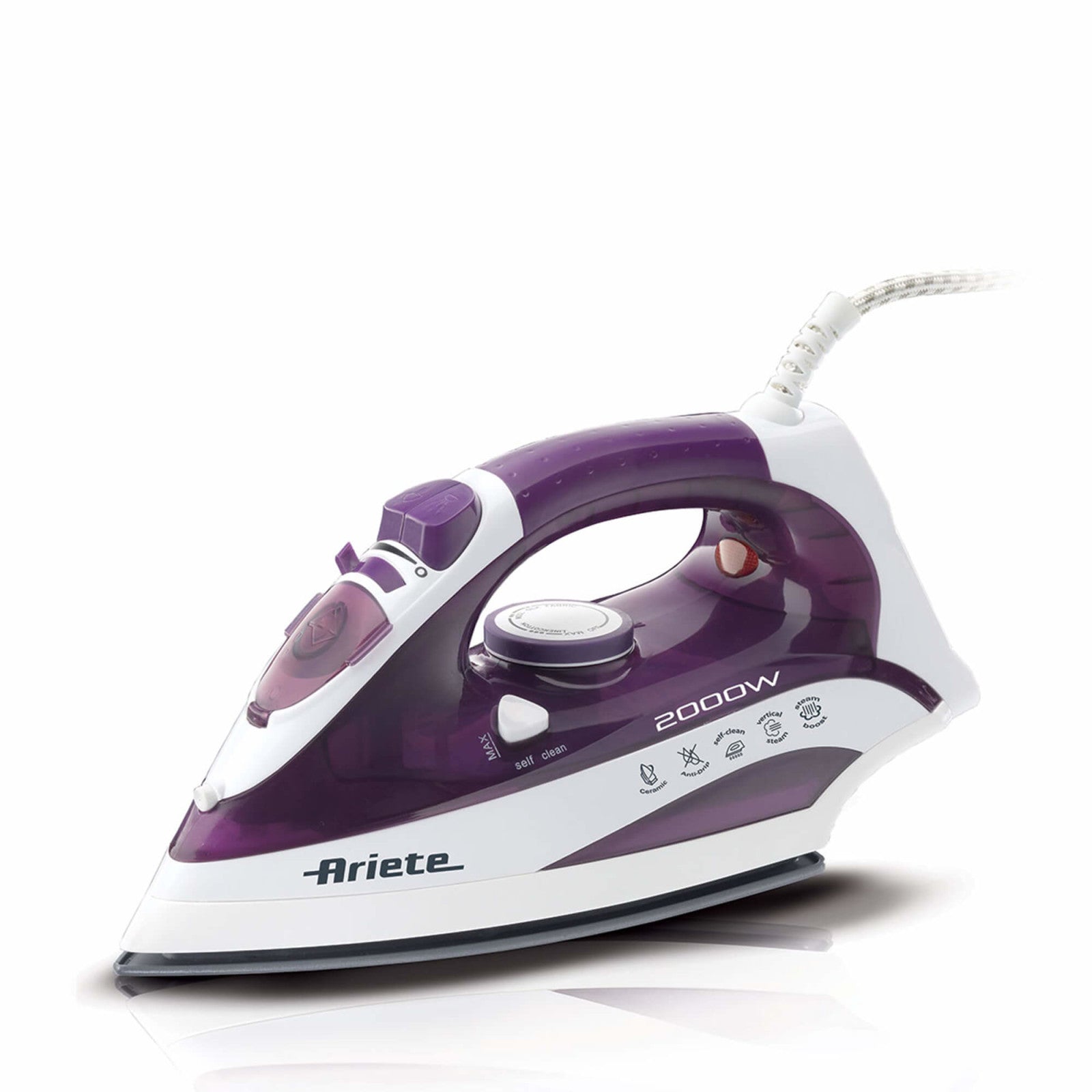Ariete 6235 Steam Iron Purple Ceramic Plate 2000W 0.3L