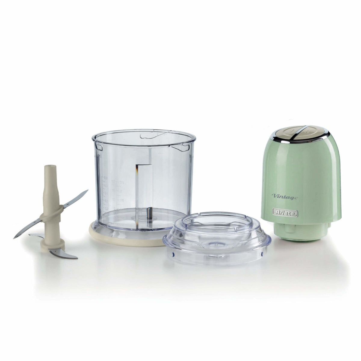 Ariete Tritatutto Vintage 438 Verde 0,6L 400W 4 Lame Acciaio Inox Tritaghiaccio