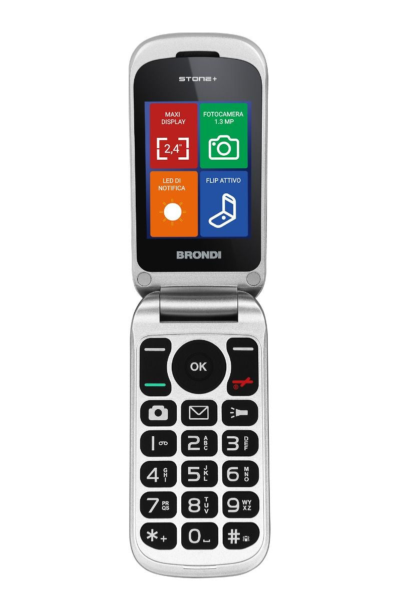 Brondi Stone+ Basic Clamshell Cell Phone Dual SIM 2.4 Inch Black