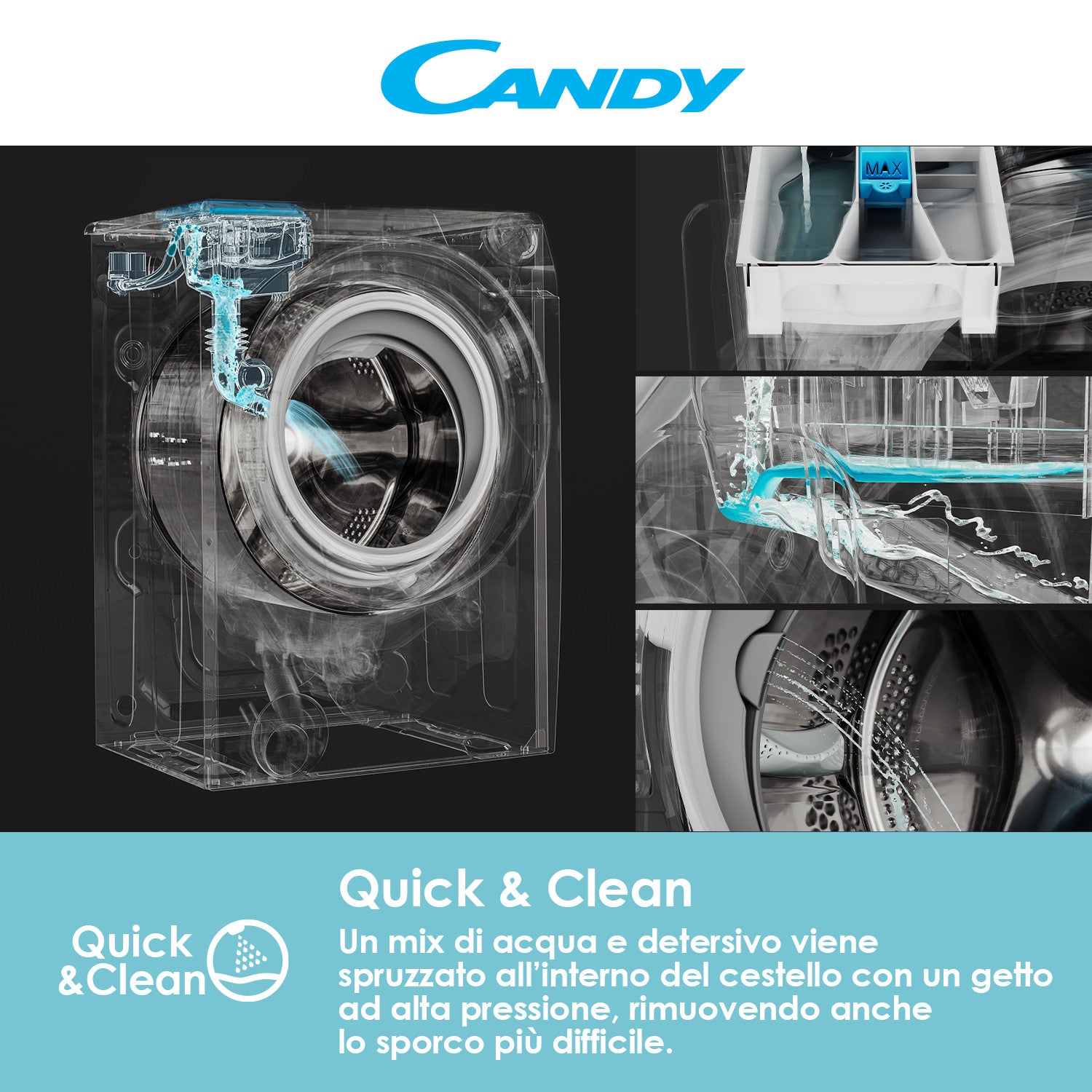 Candy RapidÓ RO1486DWMCT1S Lavatrice 8kg 1400 Giri Caricamento Frontale Bianco Wi-Fi A